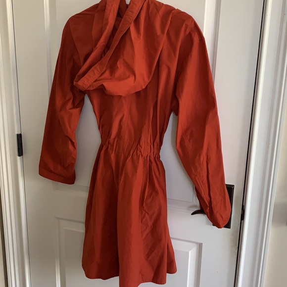 Eileen Fisher spring! burnt orange trenchcoat, size large - Picture 9 of 9